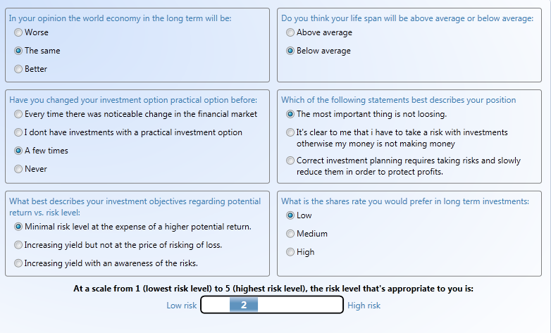 Risk Questionnaire